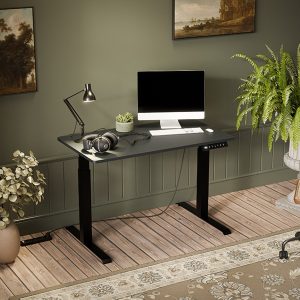 Biurko z regulacją wysokości elektryczne antracyt mat 121 cm Luna