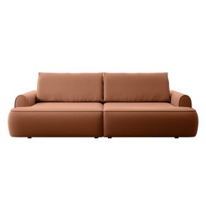 Sofa z funkcją spania i dwoma pojemnikami Onega, miedziana, obłe kształty