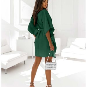 Kobieca sukienka nietoperz CANDICE - butelkowa zieleń