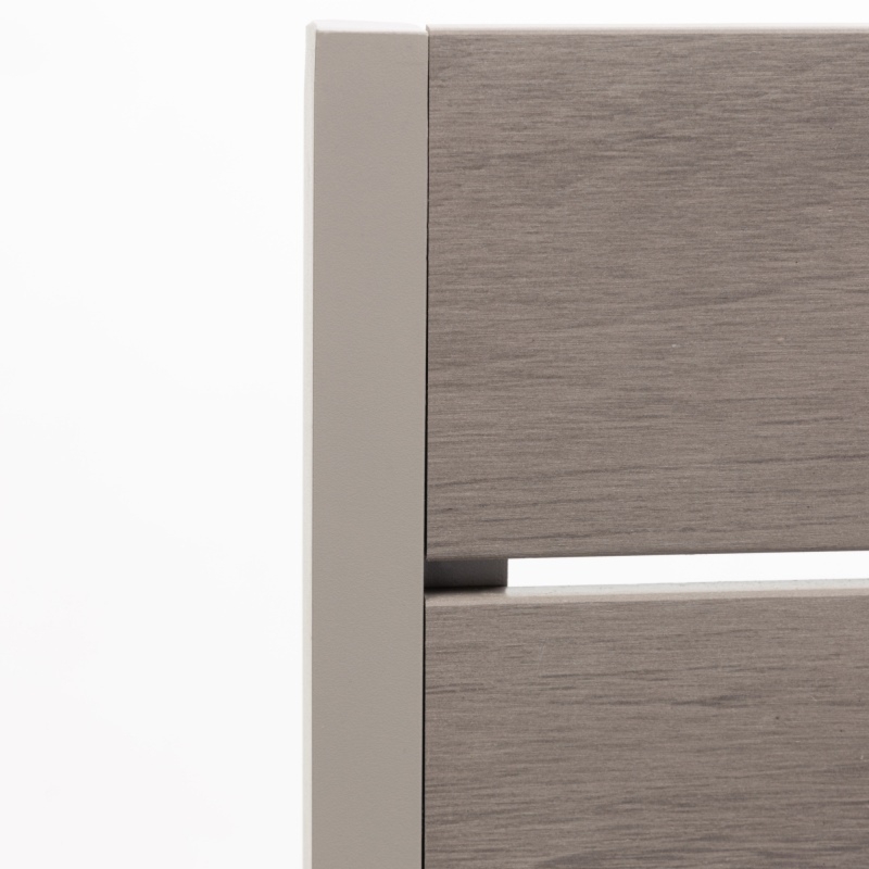 Krzesło ogrodowe Drillo aluminiowe, beżowoszare, polywood