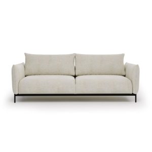 Sofa rozkładana Bueno, jasnobeżowa/czarne nóżki