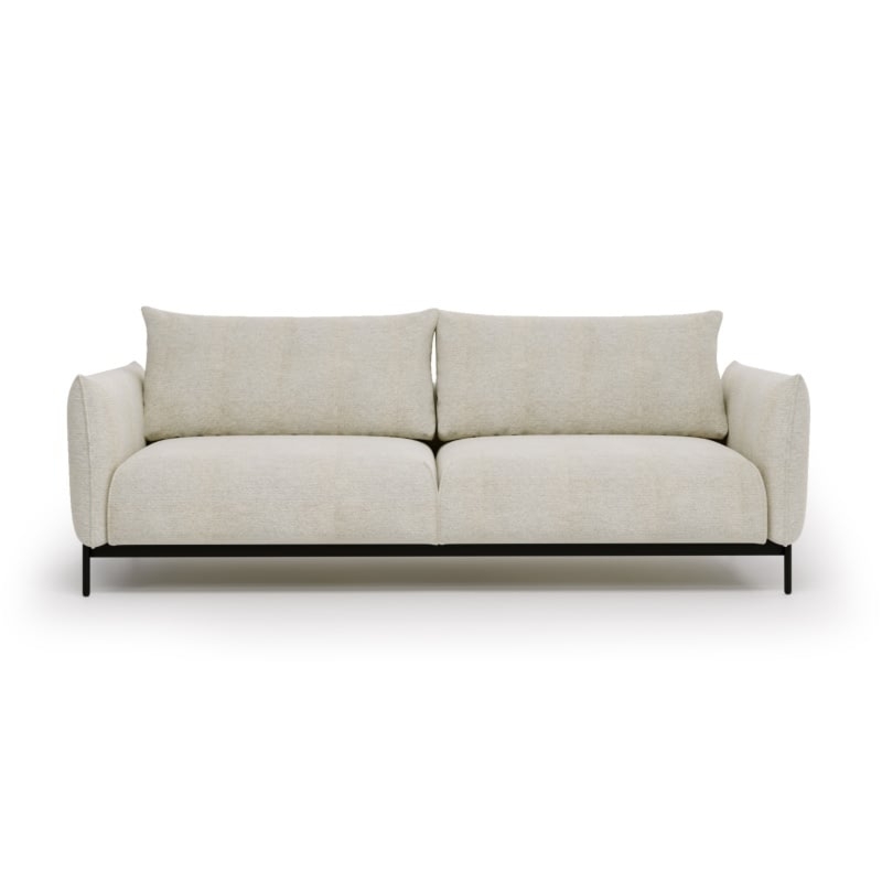 Sofa rozkładana Bueno, jasnobeżowa/czarne nóżki