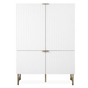 Komoda wysoka z drzwiami biała mat 100 cm Edinburgh