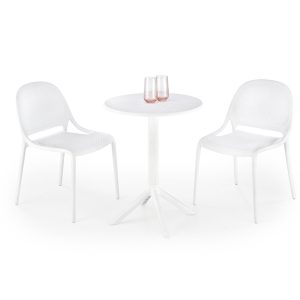 Zestaw mebli ogrodowych biały 60 cm Calvo
