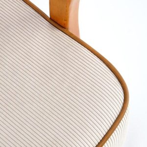 Fotel wypoczynkowy tapicerowany beżowy / orzech Pastore