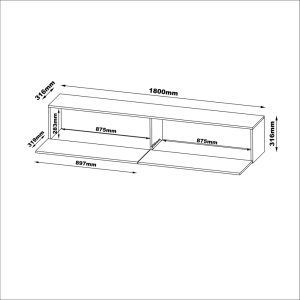 Szafka RTV wisząca kaszmir mat 180 cm Alto
