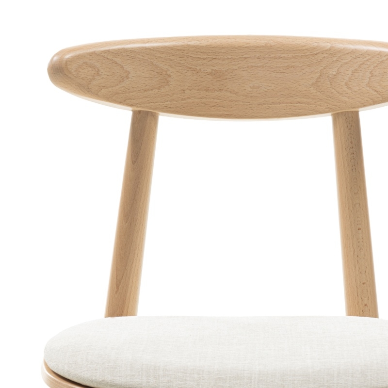 Krzesło do jadalni Rita drewniane, beżowe/buk