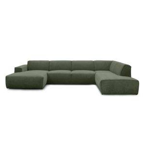 Narożnik do salonu Colette U, oliwkowozielony, prawostronny