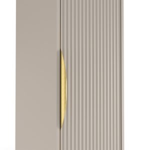 Szafka łazienkowa słupek Avila, ryflowana, złoty uchwyt, kaszmir