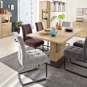 Krzesło na płozie tapicerowane ciemnoszare Loreto