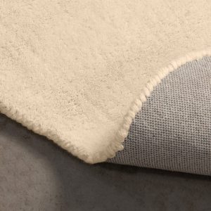 Dywan prostokątny Sable, falowany, wełniany, beżowy