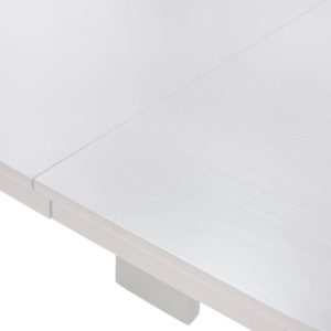 Stół rozkładany Audrey 160-240 cm, owalny, biały, ryflowany, obłe kształty