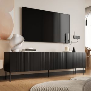 Szafka RTV czarna mat 200 cm Milo