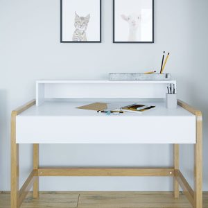 Biurko z szufladą białe mat 100 cm Bruno