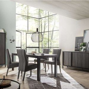 Komoda z drzwiami czarna mat 206 cm Brassy