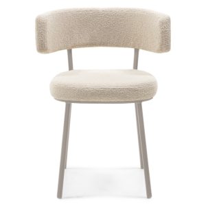 Krzesło tapicerowane Iga, jasnobeżowe/szarobeżowe nóżki, boucle