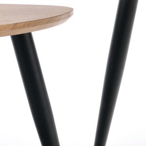 Zestaw 2 stolików kawowych loftowych dąb złoty / czarny mat 60 x 60 cm, 40 x 40 cm Nicea 2