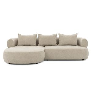 Narożnik Ferro jasnobeżowy, lewostronny, obłe kształty