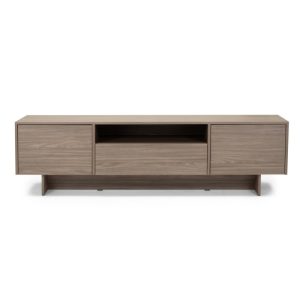 Dwudrzwiowa szafka RTV z szufladą Kanso, dąb perłowy