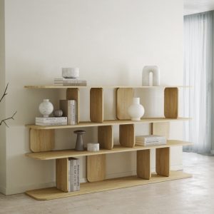 OU-2057 Regał Tulumo 200 cm, zaokrąglony, Dąb Cremona Torro