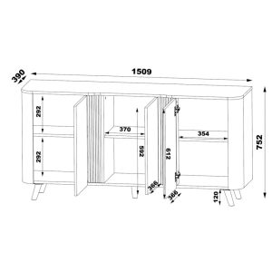 Komoda z drzwiami kaszmir mat 150 cm Sole