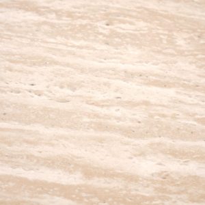 Stolik kawowy okrągły trawertyn / orzech mat 50 cm Dorotea S