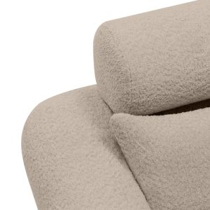 Fotel obrotowy Sving jasnobrązowy, obłe kształty, boucle