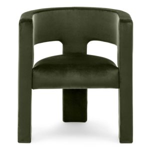 Fotel tapicerowany Alpah oliwkowozielony, welurowy