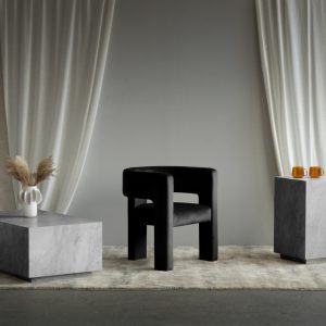 Fotel tapicerowany Alpah czarny, welurowy