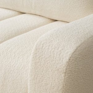 Sofa z funkcją spania i pojemnikiem Ibiza, kremowa, boucle