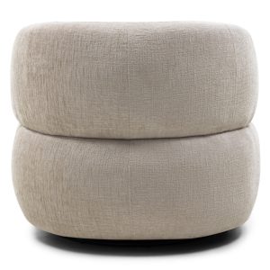 Fotel obrotowy Rumble jasnobeżowy, obłe kształty