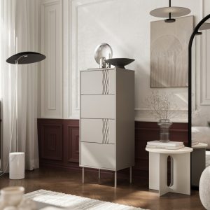 Komoda z szufladami beżowa mat 50 cm Aurelia