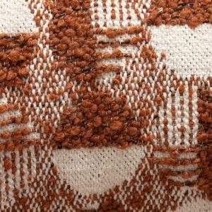 Fotel wypoczynkowy Kokei miedziany, boucle, orzech, obłe kształty