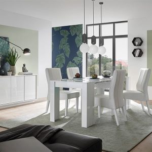 Komoda z drzwiami biała wysoki połysk 180 cm Pure