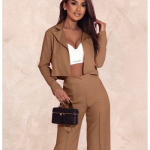 Garnitur z szerokimi nogawkami CHASE - cappuccino