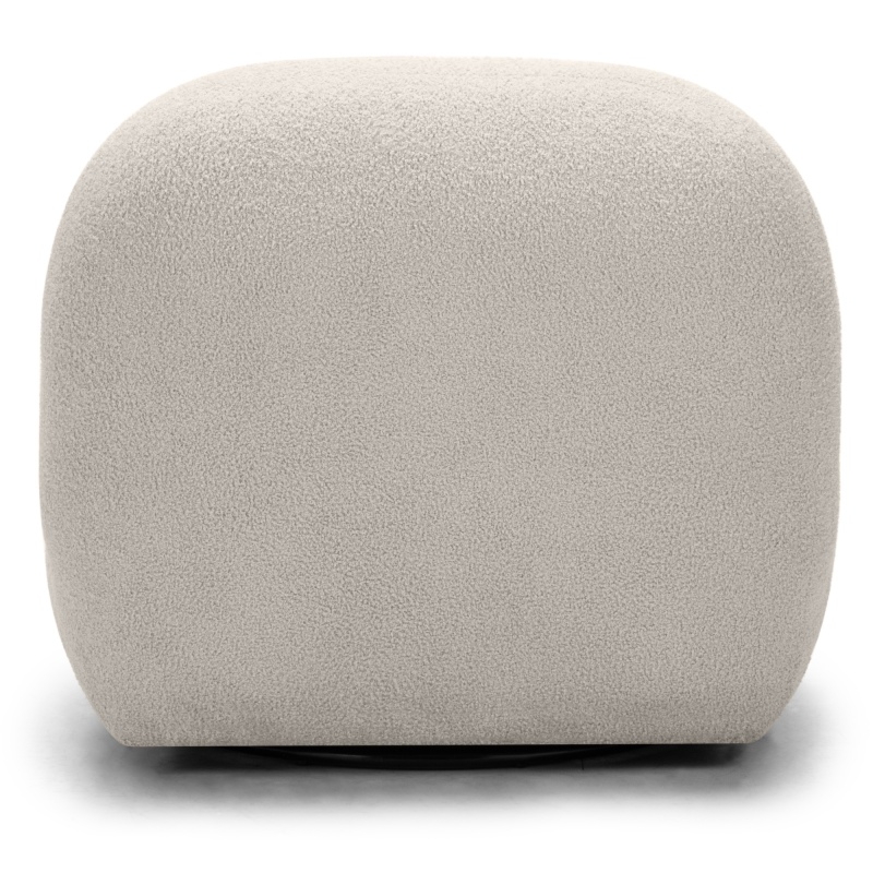 Fotel obrotowy Mikado, jasnobeżowy, boucle, obłe kształty