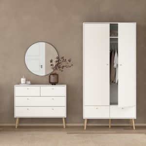 Komoda z szufladami biała mat 99 cm Bodo