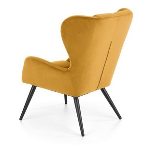 Fotel wypoczynkowy tapicerowany żółty Tyrion