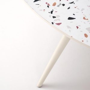 Stół okrągły lastryko / biały mat 120 cm Aramis