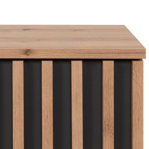 Szafka RTV z lamelalami dąb / trawertyn mat 140 cm Fabia