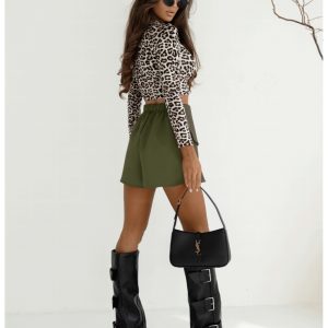 Modne spódnico-spodenki ROMY - khaki