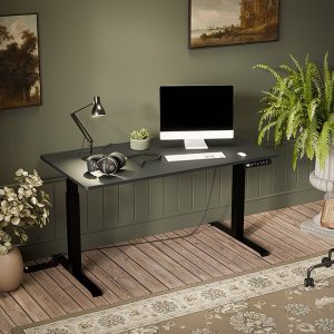 Biurko z regulacją wysokości elektryczne antracyt mat 150 cm Luna