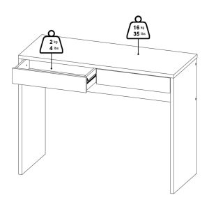 Biurko z szufladami Function Plus, 100 cm, jackson hickory