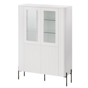 Witryna czterodrzwiowa biała mat 110 x 40 x 160 cm Aria