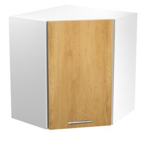 Szafka górna narożna biała / dąb miodowy mat 60 cm Vento