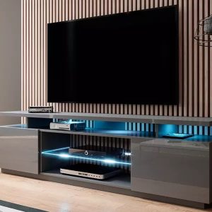 Szafka RTV grafitowa połysk 180 cm Move