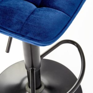 Hoker z oparciem tapicerowany granatowy / czarny H95