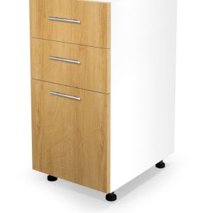 Szafka dolna z szufladami biała / dąb miodowy mat 40 cm Vento