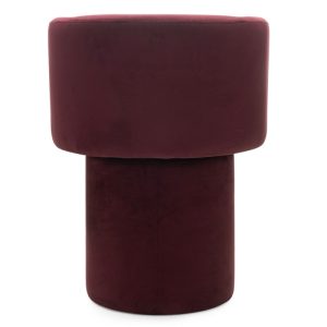 Fotel obrotowy Hako welurowy, burgundowy