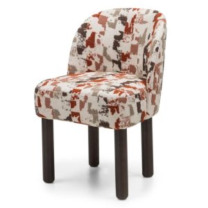 OU-2009 Krzesło tapicerowane Lilu wielokolorowe/orzech, drewniane nóżki